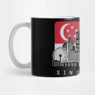 Singapore Skyline Singaporean Flag Mug